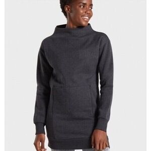 Gymshark So Soft Jumper Sweater Women's L - Gray Pullover  Mock Neck Zip Pockets